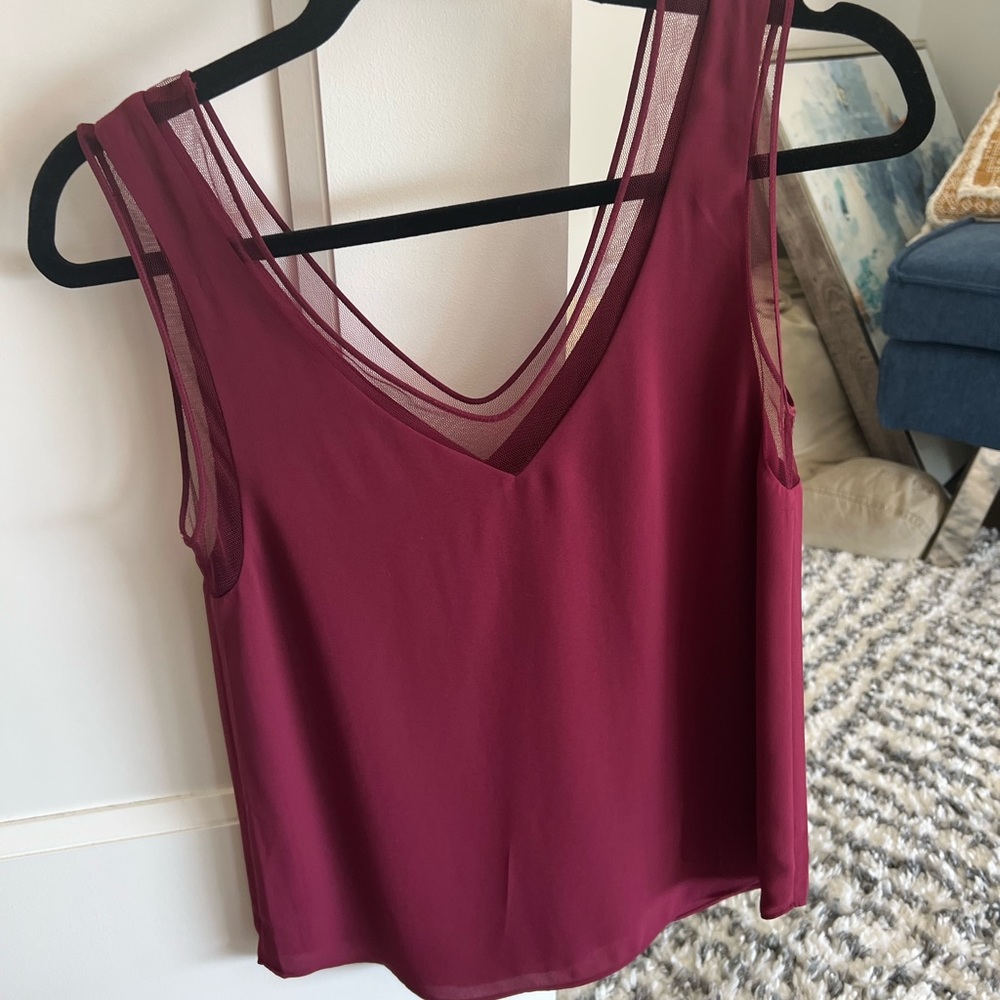 Aritzia Babaton silky dark pink tank blouse, size XXS. Will fit XS